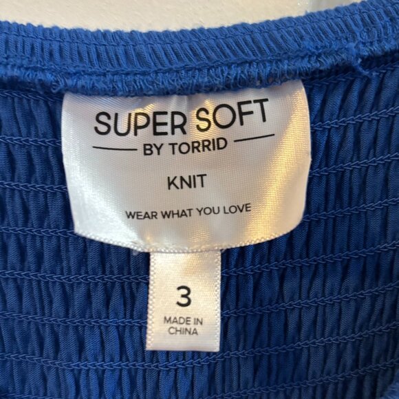 Torrid Smocked Top Blue Dress - Picture 3 of 6